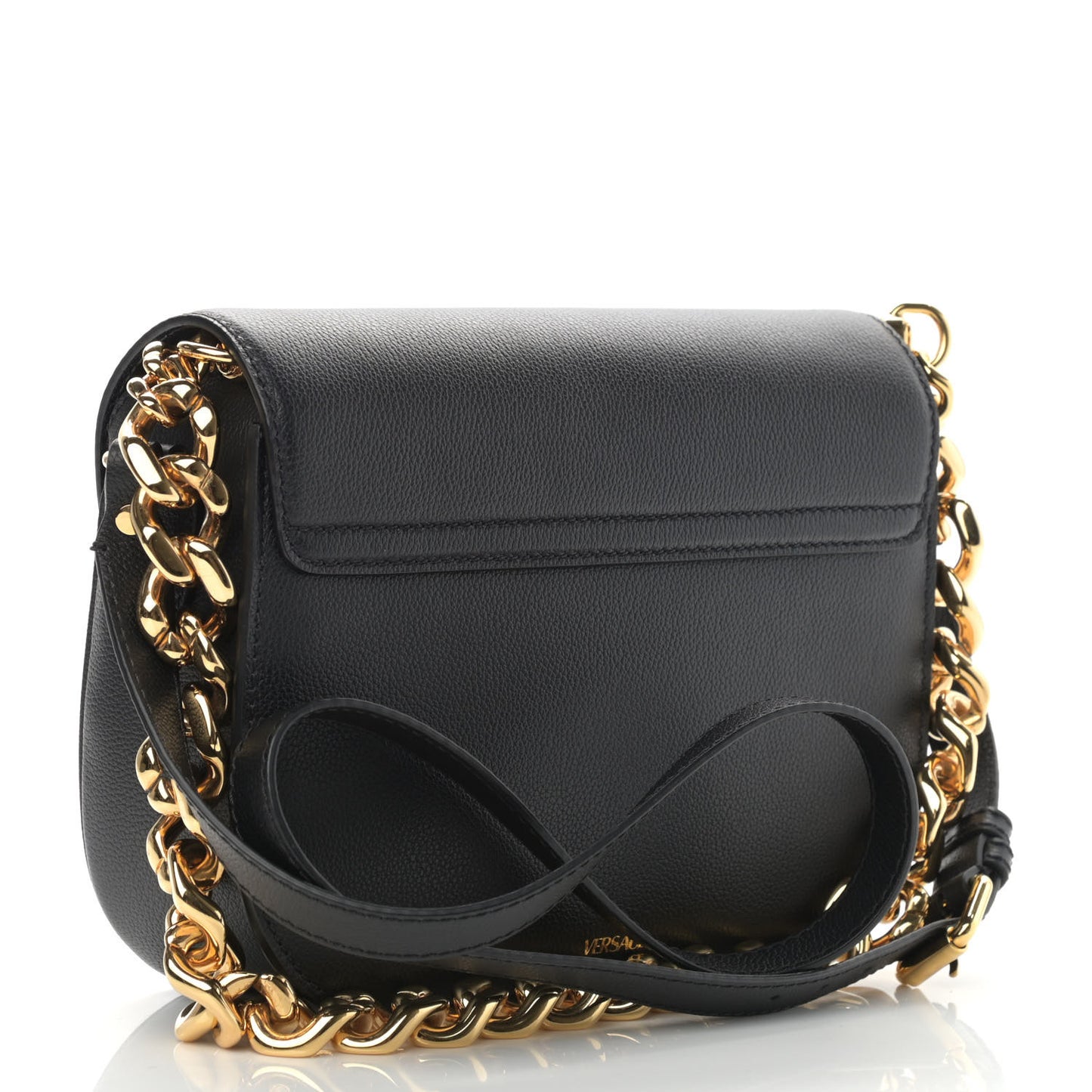 Calfskin Medusa Crossbody Bag Black