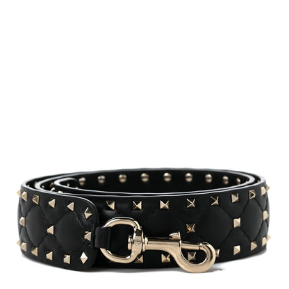 Valentino Garavani Lambskin Rockstud Spike Shoulder Strap Black 1 of 4