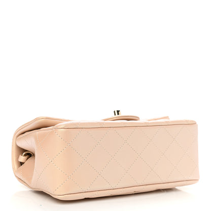 Chanel Iridescent Calfskin Quilted Mini Rectangular Flap Beige 4 of 11