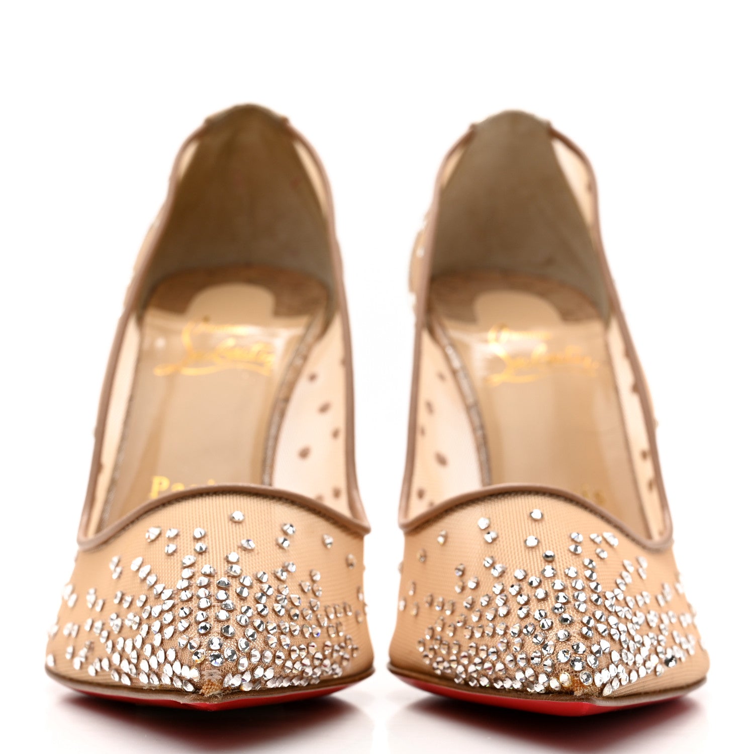 Christian Louboutin Crystal Strass Follies Leige 100 Pumps 37.5 Silver 2 of 10