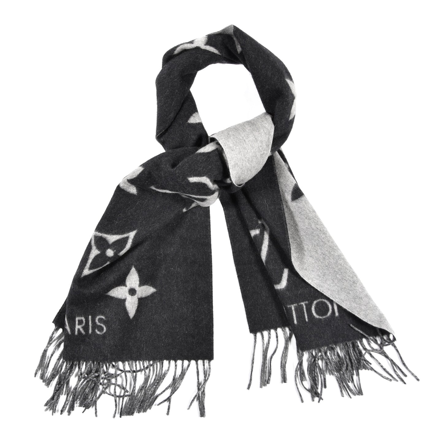 Cashmere Monogram Reykjavik Scarf Black
