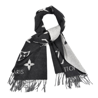 Louis Vuitton Cashmere Monogram Reykjavik Scarf Black 1 of 5