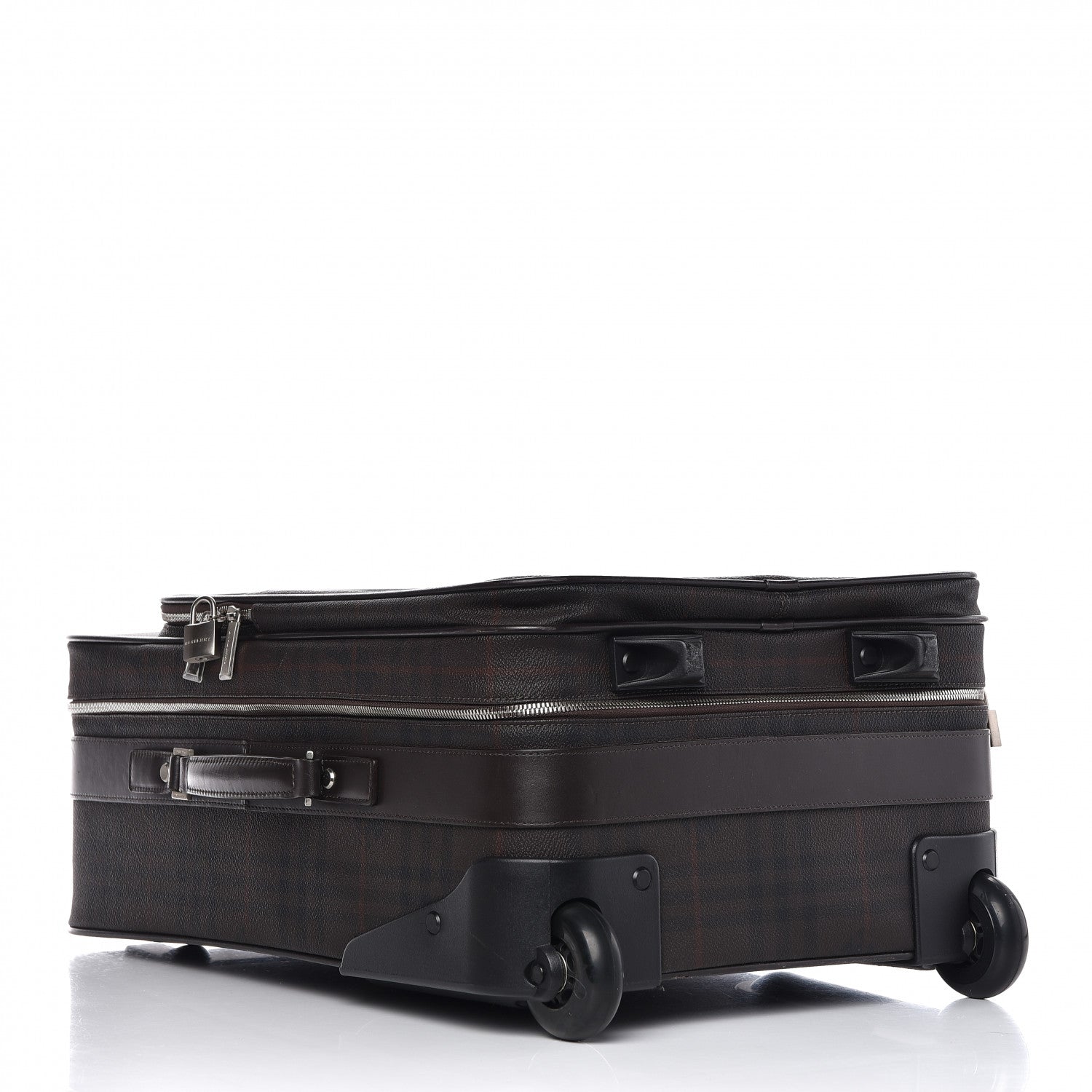 Burberry Smoked Haymarket Check Carry-On Suitcase Chocolate 353137