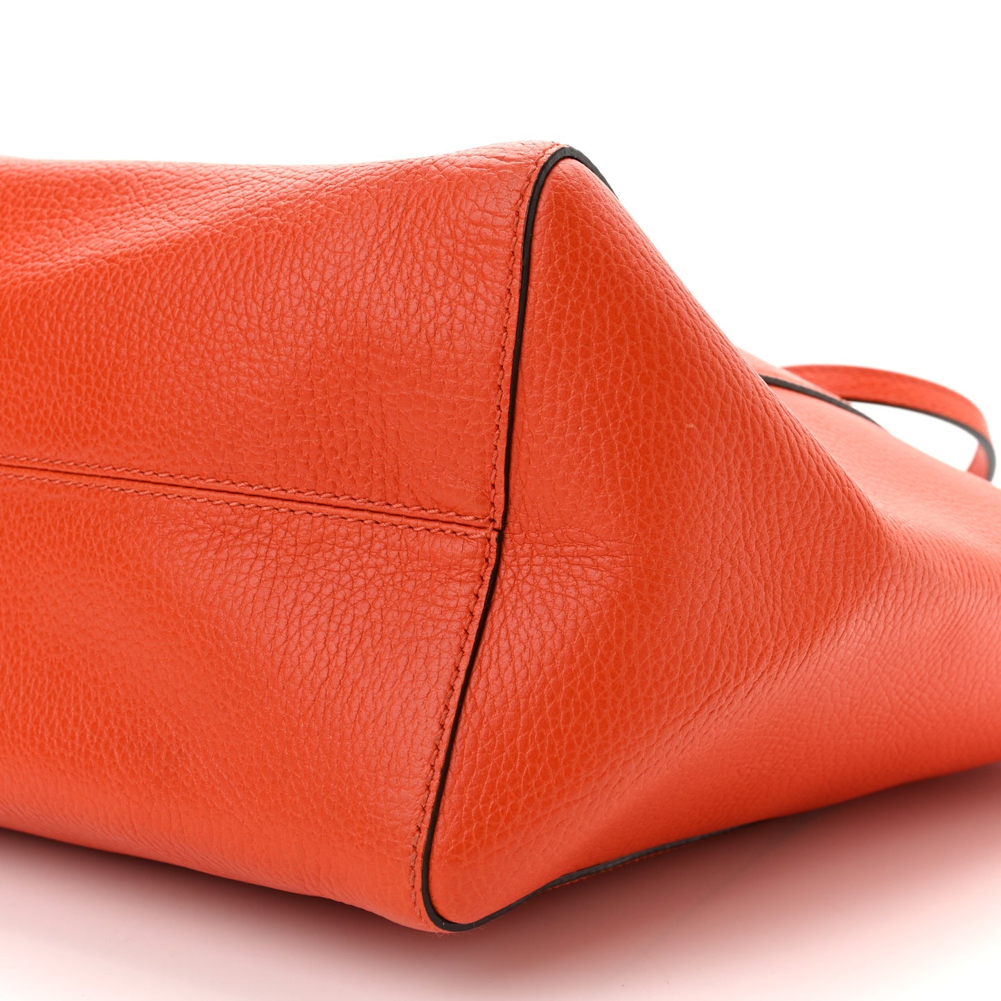 Dollar Calfskin Medium Swing Tote Sun Orange Pure Red