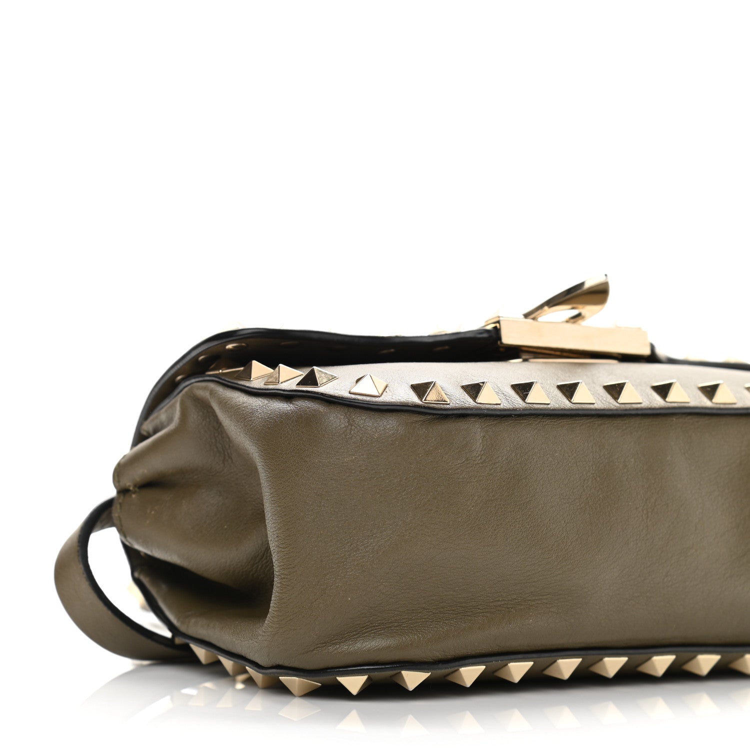 Valentino Garavani Vitello Mini Rockstud Flap Saddle Crossbody Bag Army Green 8 of 11