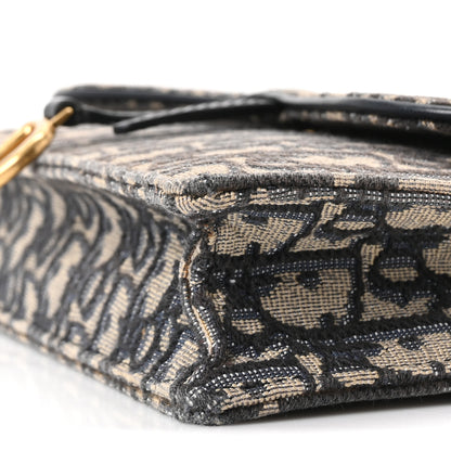 Christian Dior Oblique Saddle Chain Pouch Blue 9 of 9