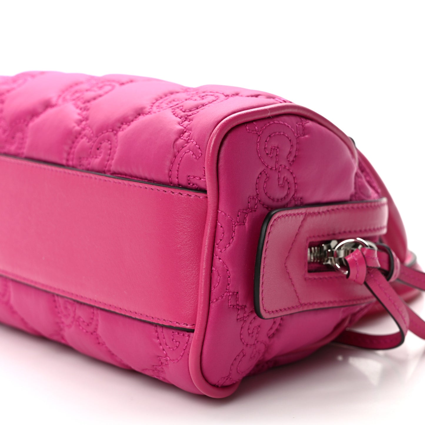 Nylon Calfskin Enamel GG Matelasse Mini Bowler Bag Lovely
