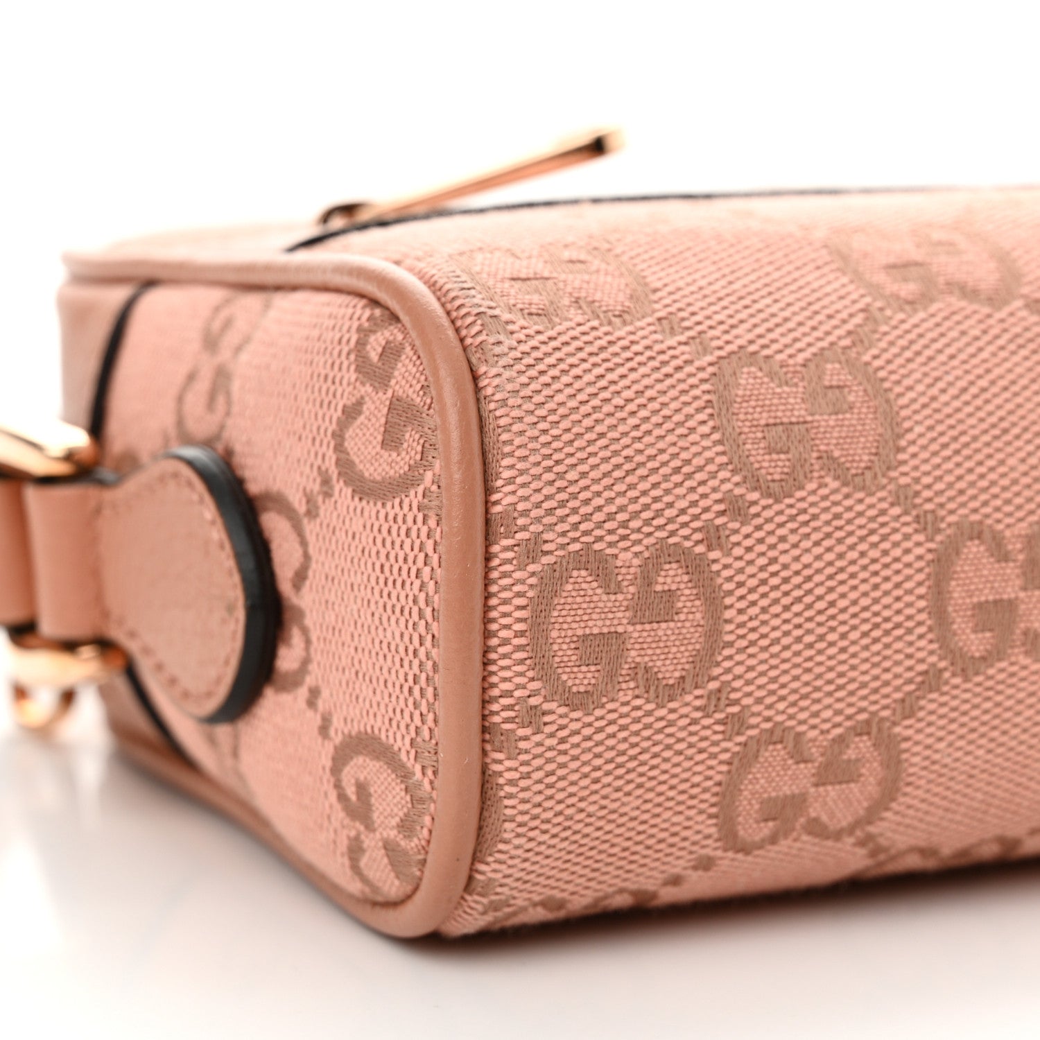 Gucci Monogram Textured Dollar Calfskin Mini Ophidia Shoulder Bag Cloche Rose Pink 9 of 11