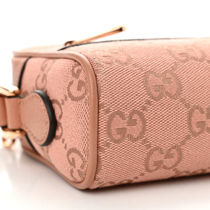 Gucci Monogram Textured Dollar Calfskin Mini Ophidia Shoulder Bag Cloche Rose Pink 9 of 11