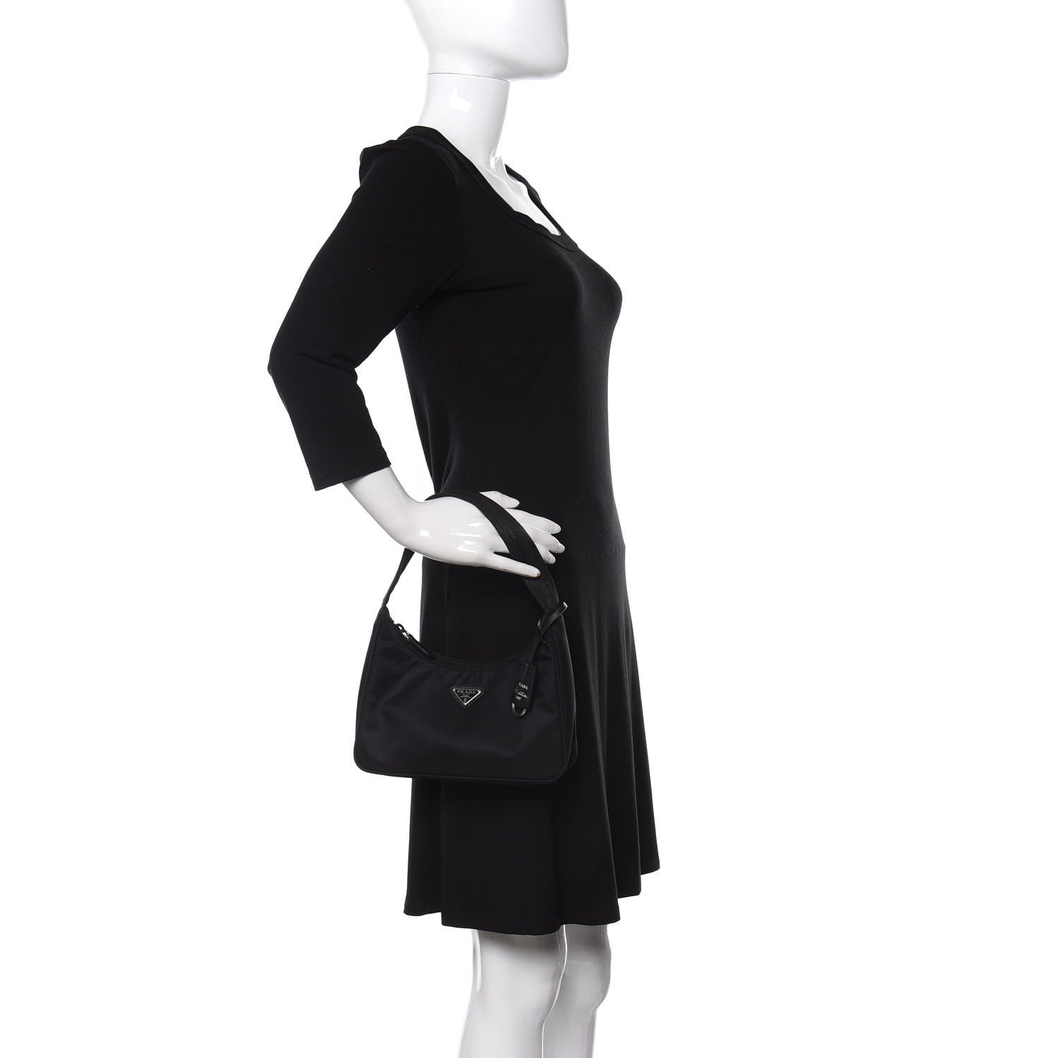 Prada Tessuto Nylon Mini Re-Edition 2000 Bag Black 2 of 10