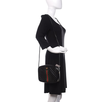 Gucci Calfskin Web Trapuntata Small GG Shoulder Bag Black 2 of 11