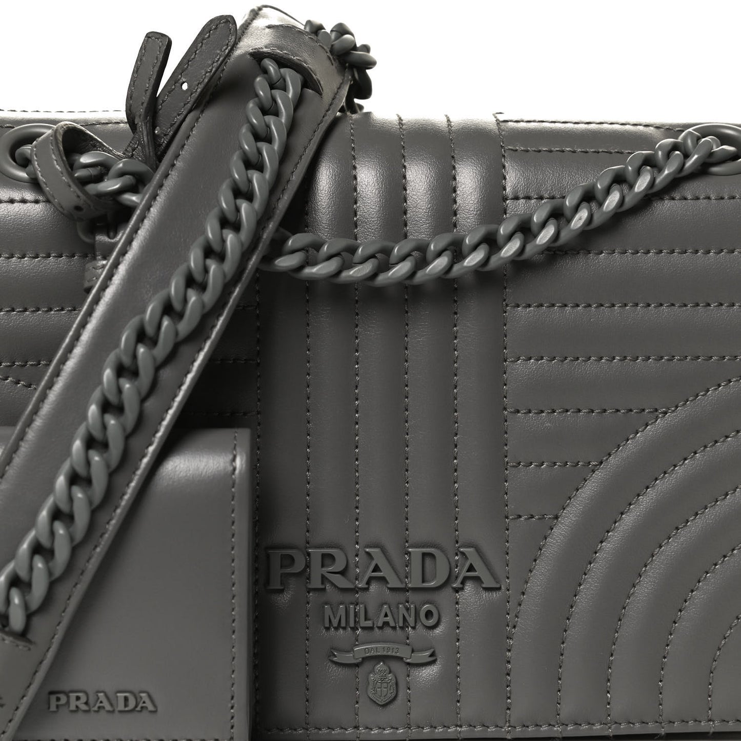 Soft Calfskin Impunture Diagramme Flap Crossbody Bag Mercurio