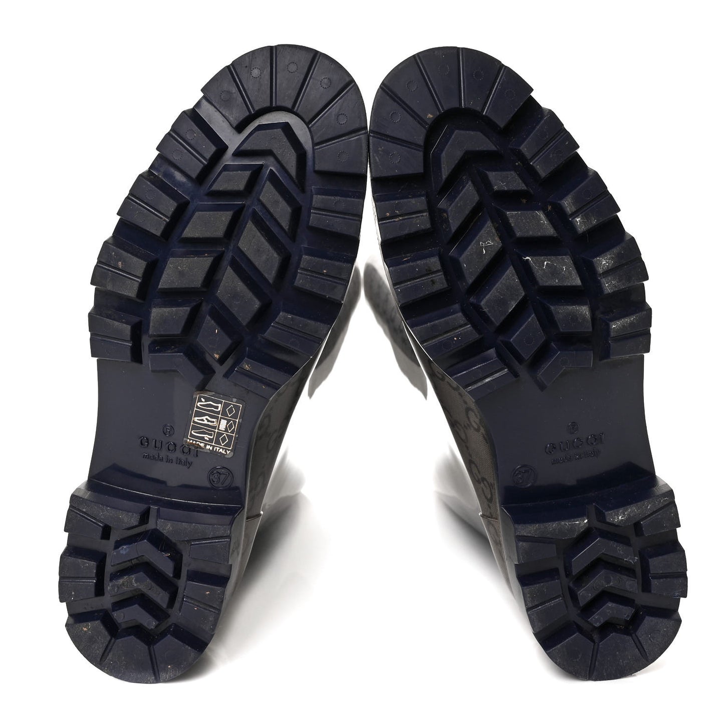 Rubber Monogram Rain Boots 37 Transparent Blue