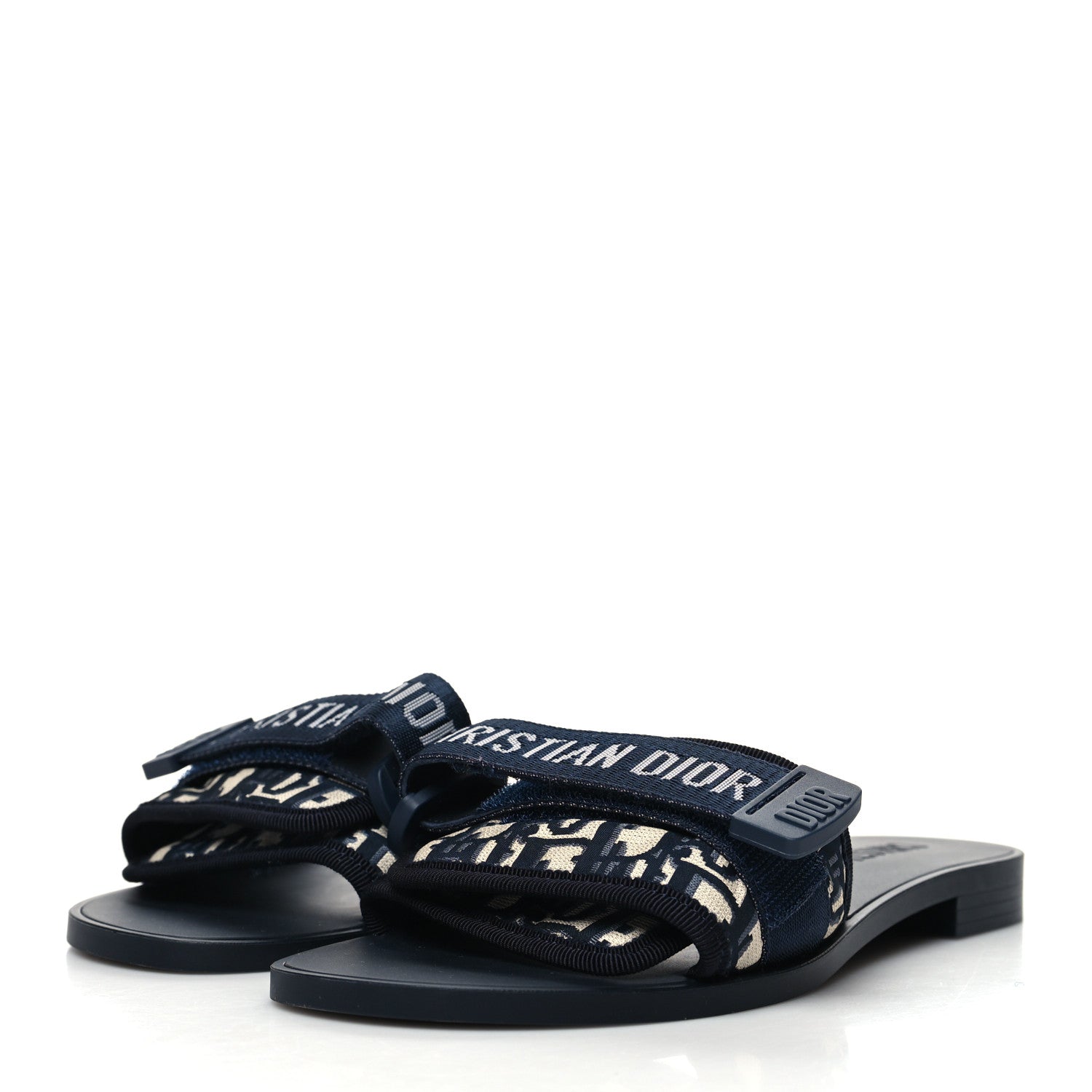 Christian Dior Nylon Oblique Dio(r)evolution Slide Sandals 36 Deep Blue 3 of 8