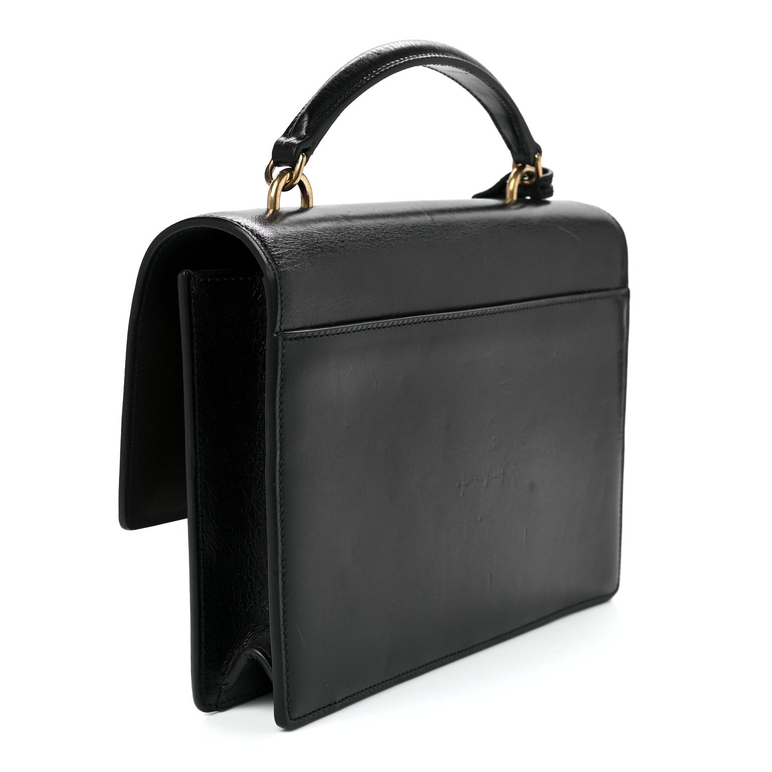 Saint Laurent Calfskin Suede Medium Monogram Sunset Satchel Black Cinnamon 2 of 12