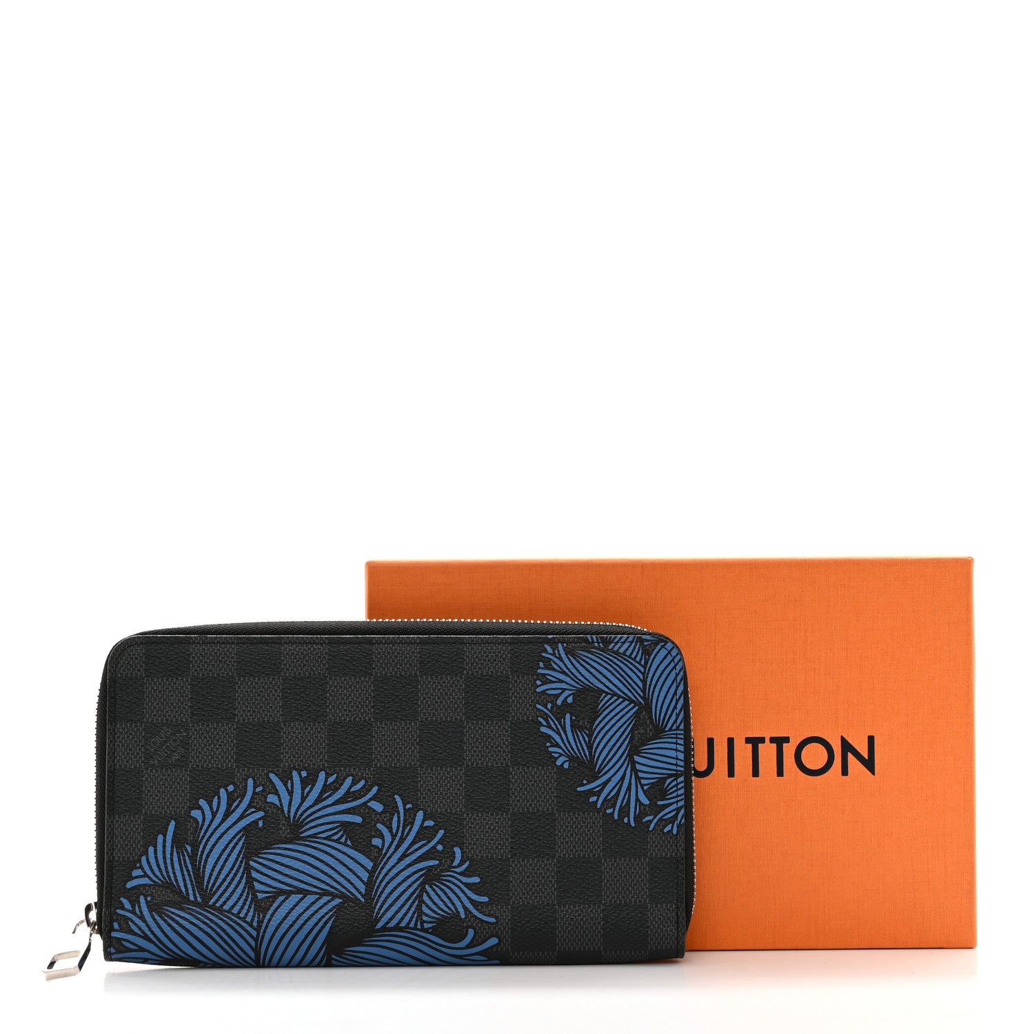 Louis Vuitton Damier Graphite Rope Zippy Organizer Wallet Blue 8 of 8