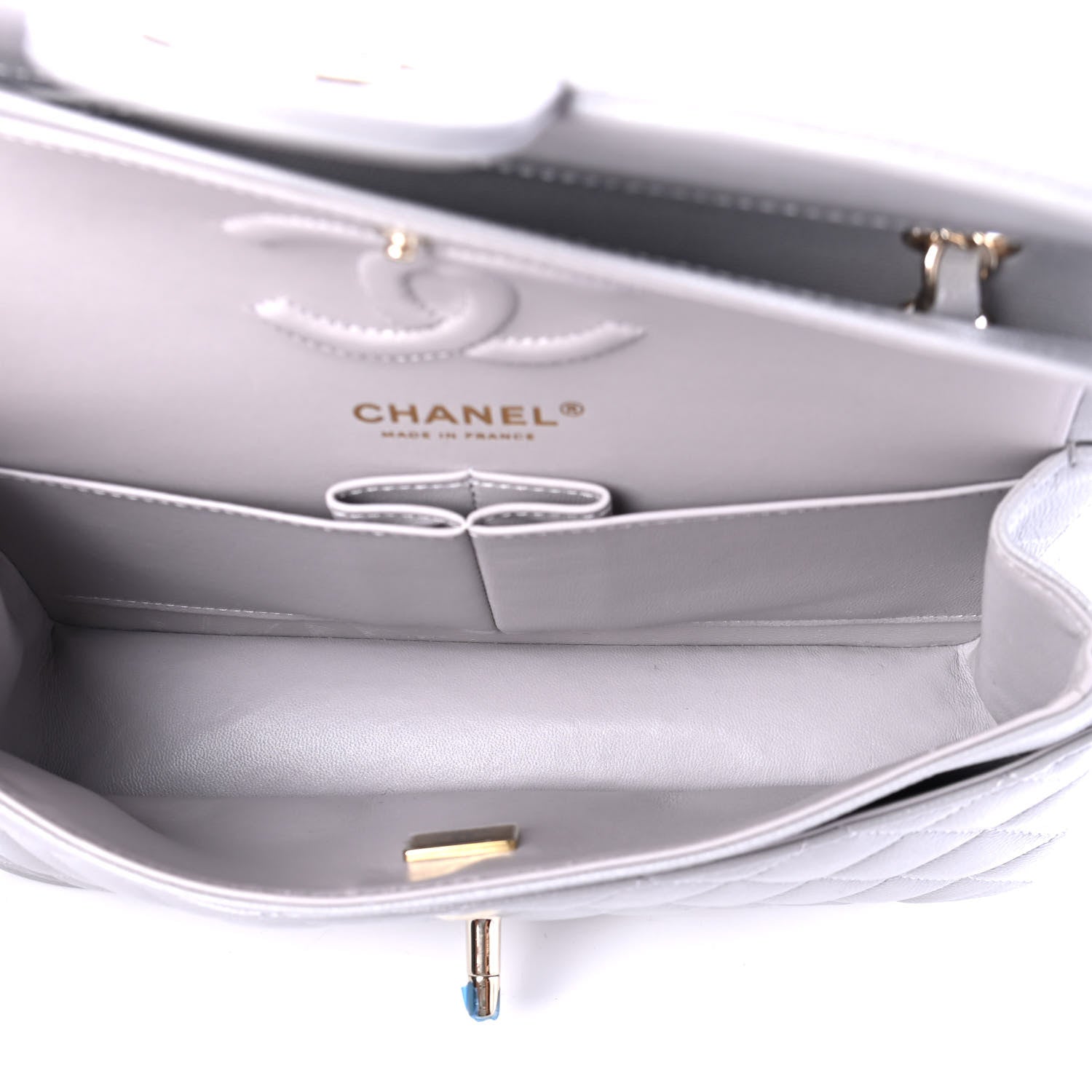 Chanel Caviar Quilted Small Double Flap Grey 4 of 4