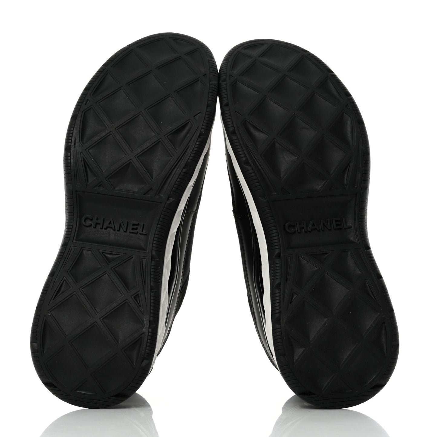 Velvet Calfskin Mixed Fibers CC Sneakers 40.5 Black