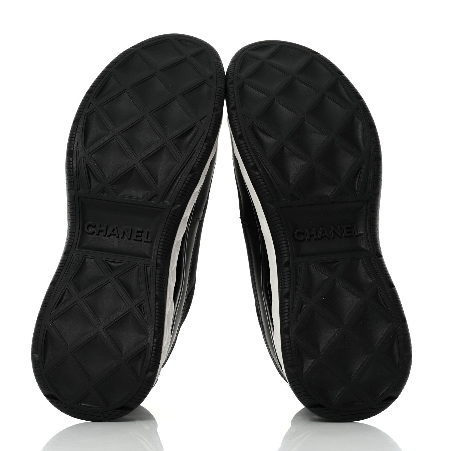 Chanel Velvet Calfskin Mixed Fibers CC Sneakers 40.5 Black 6 of 8