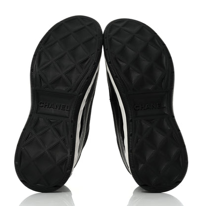 Chanel Velvet Calfskin Mixed Fibers CC Sneakers 40.5 Black 6 of 8