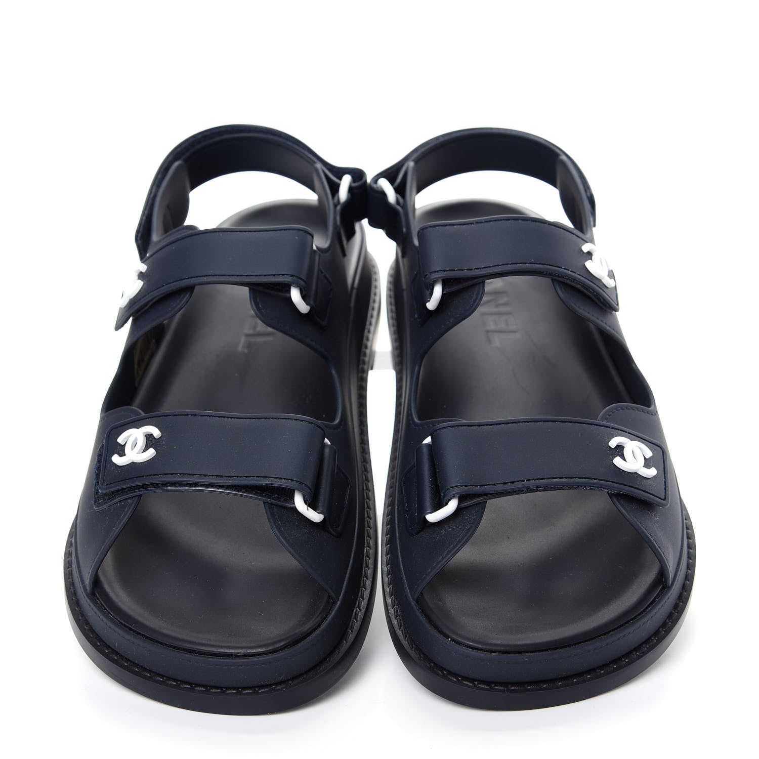 Chanel Rubber CC Dad Sandals 41 Navy 6 of 11
