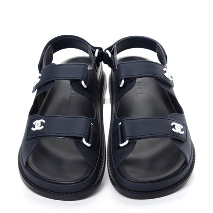 Chanel Rubber CC Dad Sandals 41 Navy 6 of 11