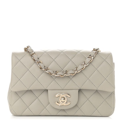 Chanel Lambskin Quilted Mini Rectangular Flap Grey 1 of 10