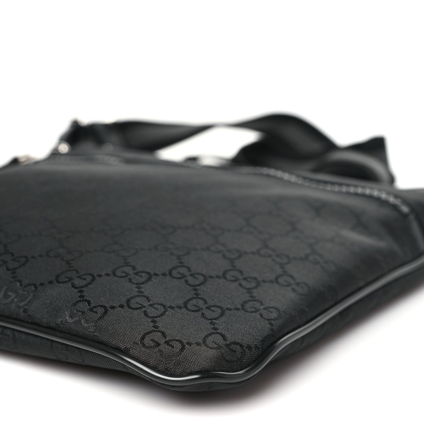 Nylon Monogram Small Flat Messenger Bag Black
