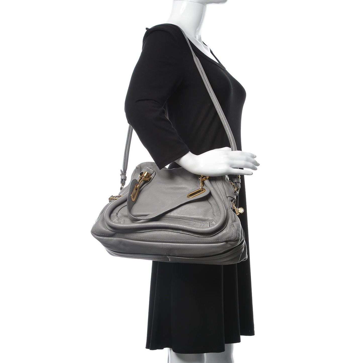 Calfskin Medium Paraty Cashmere Grey