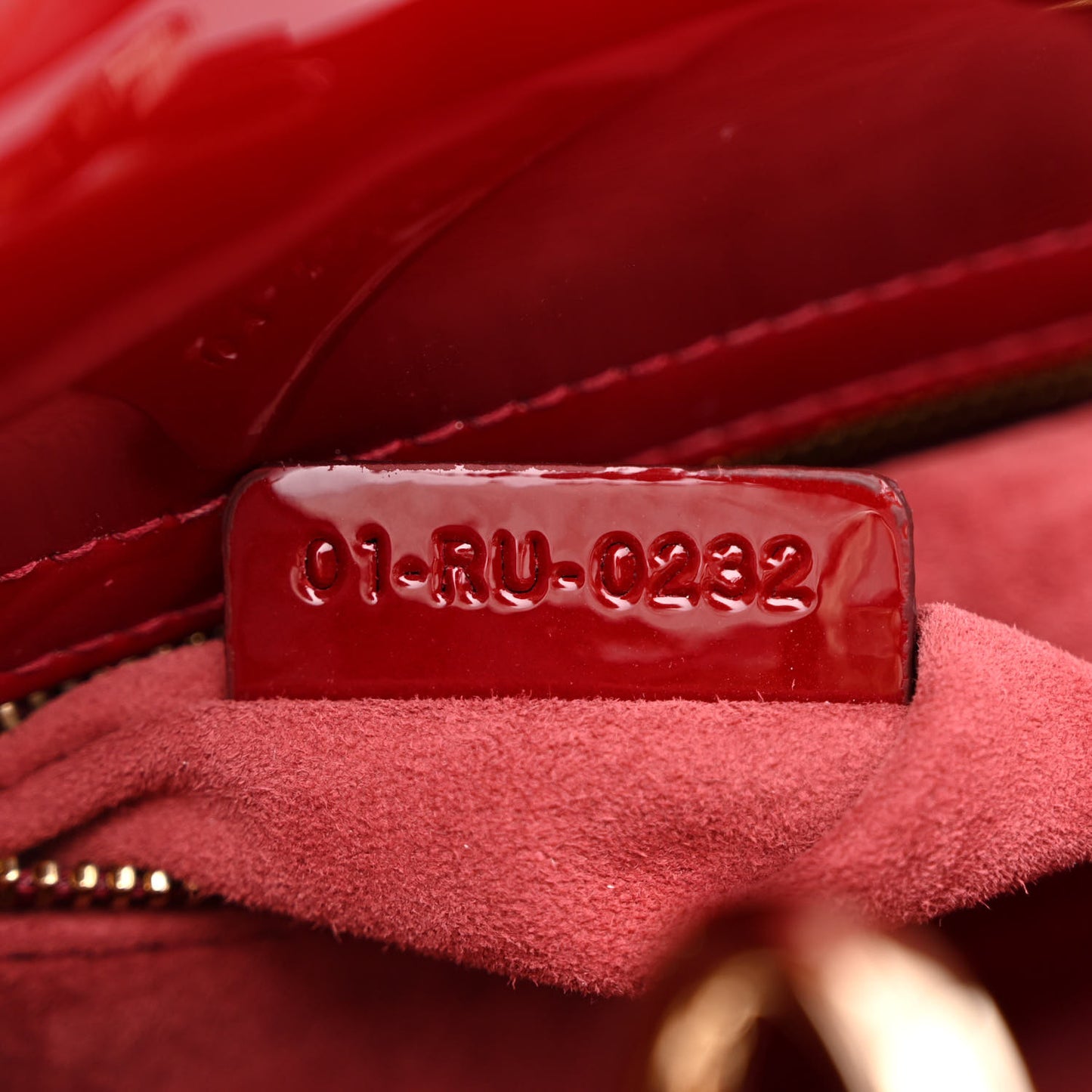 Patent Cannage Small Lady Dior Cherry Red