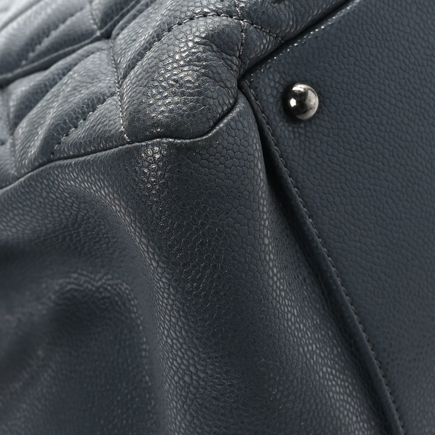 Chanel Caviar Quilted XL Grand Shopping Tote GST Blue 10 of 12