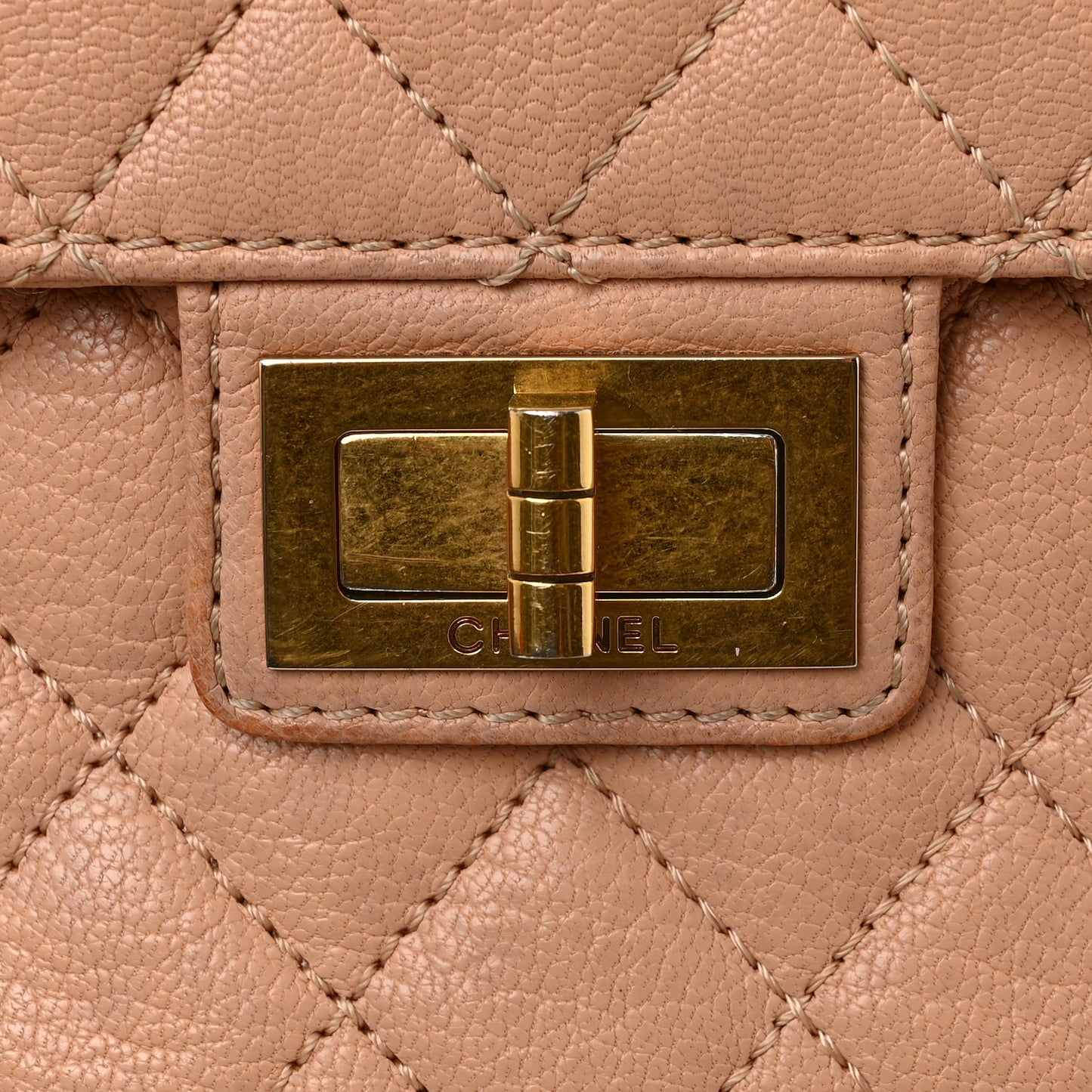Goatskin Quilted Rita Flap Beige