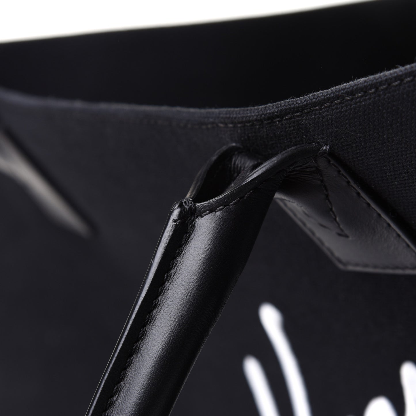 Canvas Suppler Calfskin Cabas GV Signature Tote Black