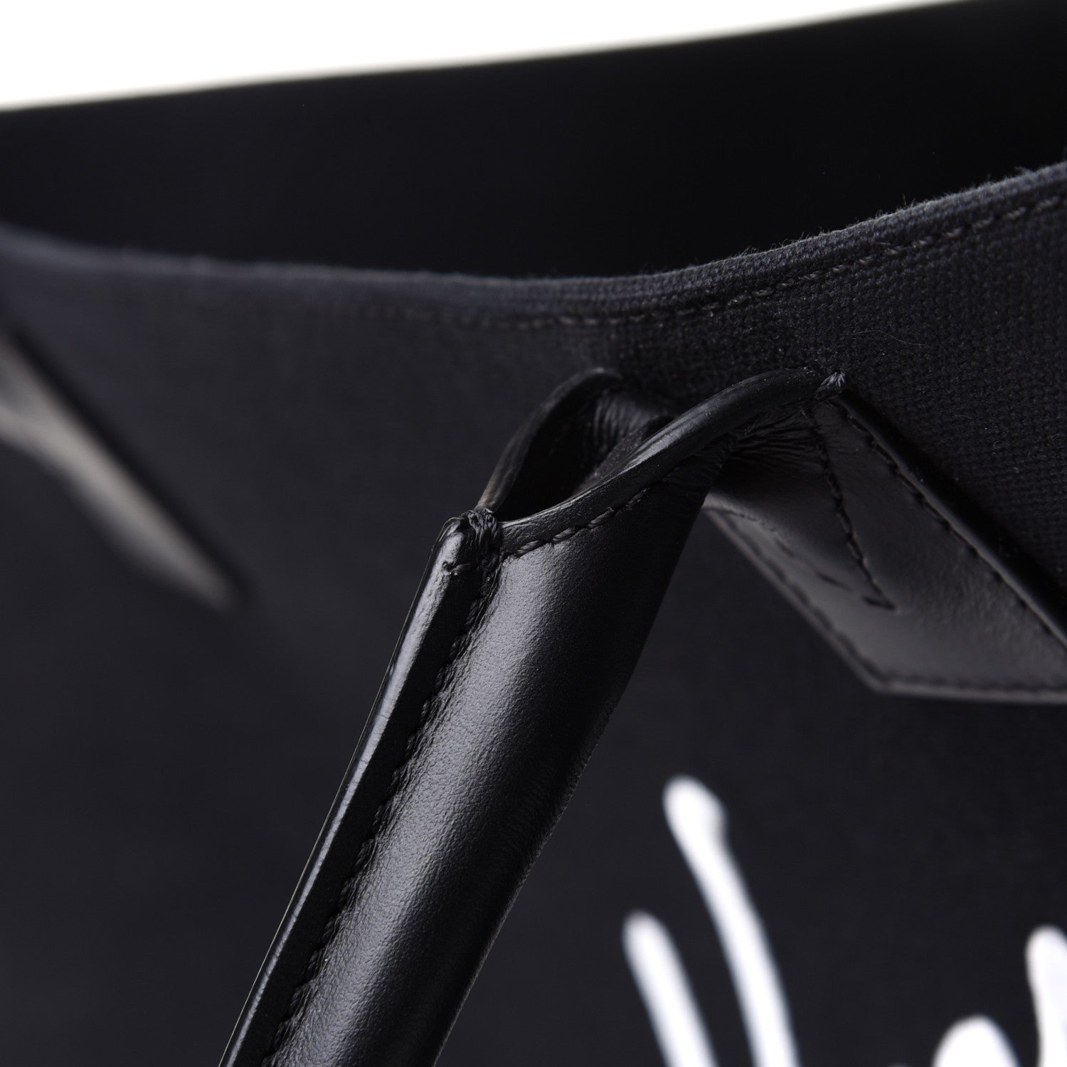 Versace Canvas Suppler Calfskin Cabas GV Signature Tote Black 12 of 13