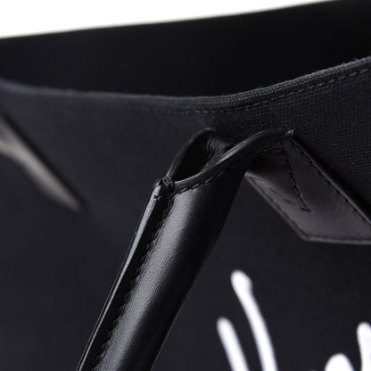 Versace Canvas Suppler Calfskin Cabas GV Signature Tote Black 12 of 13