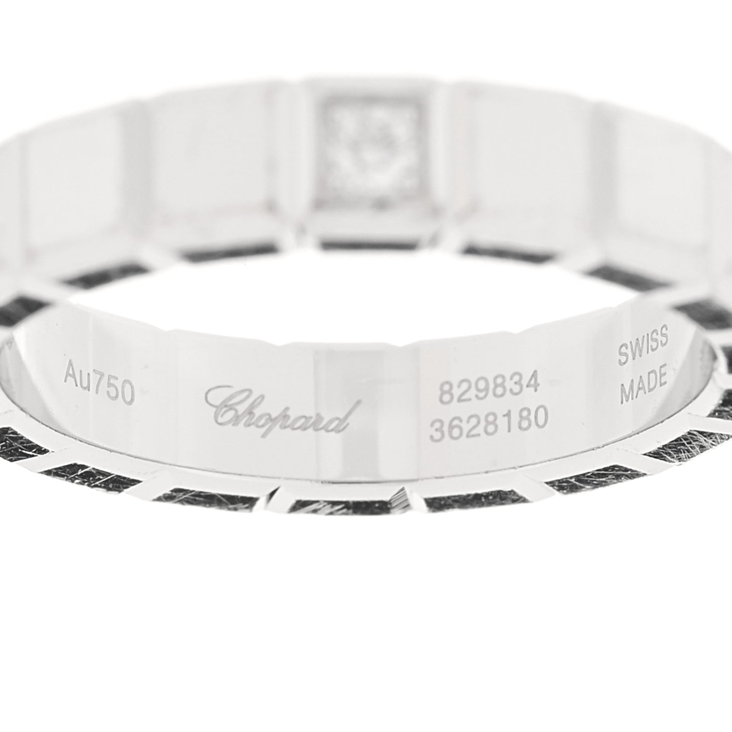 18K White Gold Diamond Ice Cube Band Ring 52 6