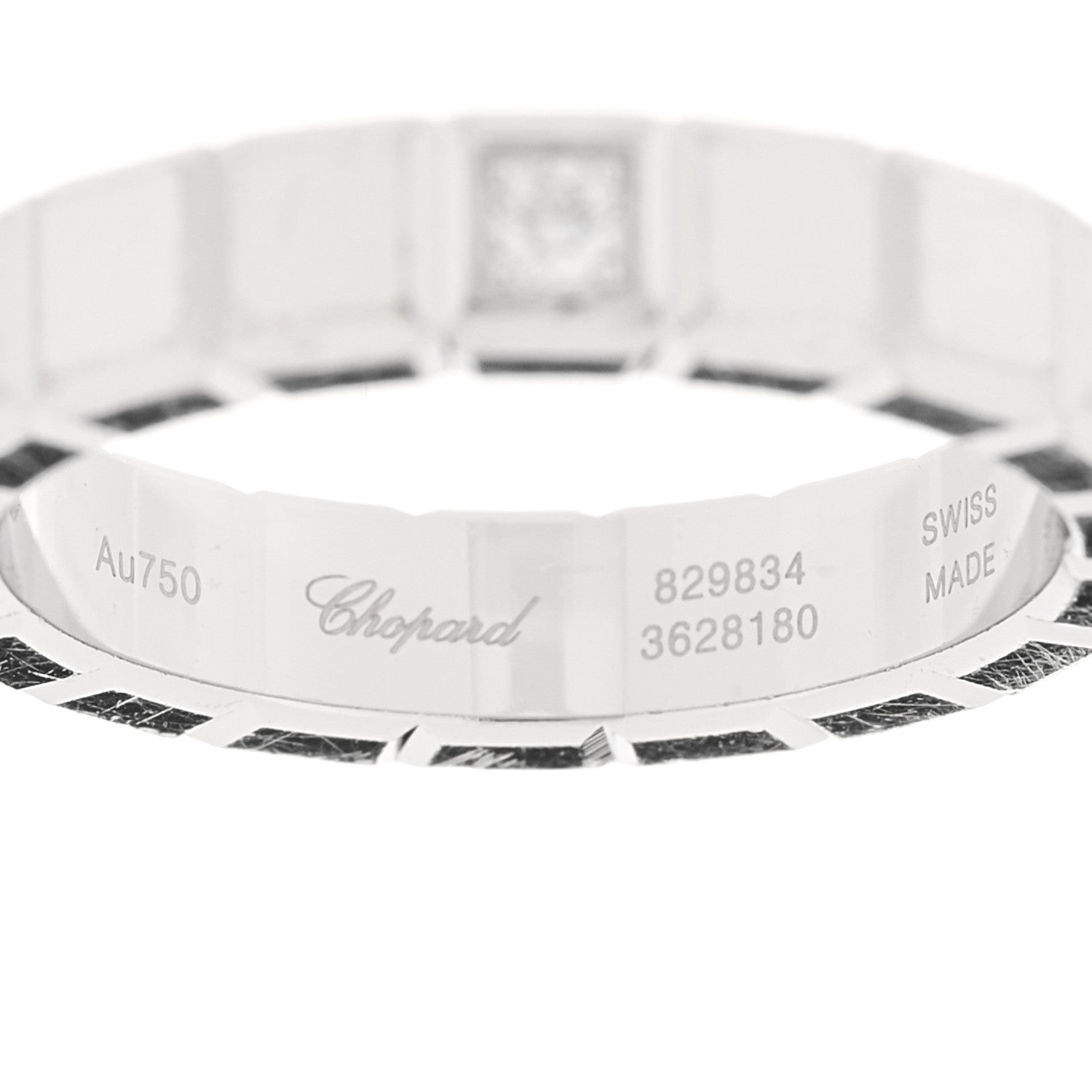 Chopard 18K White Gold Diamond Ice Cube Band Ring 52 6 4 of 5