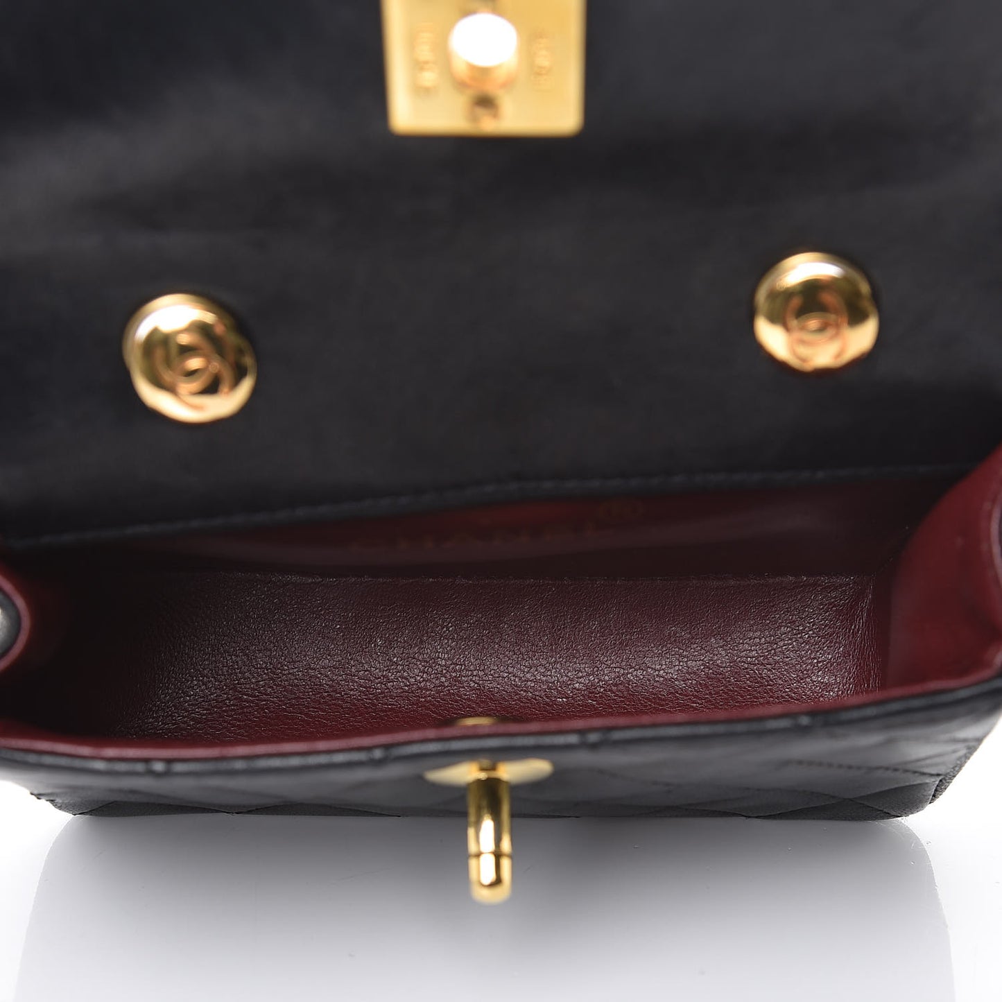 Lambskin Quilted Extra Mini Flap Black