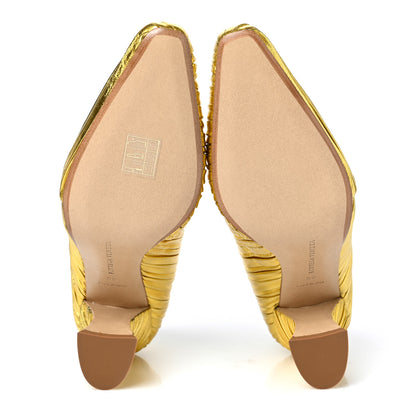 Bottega Veneta Metallic Bark Nappa Almond Pumps 38 Gold 5 of 9