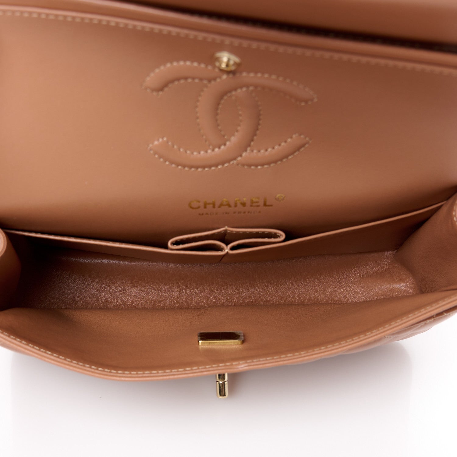 Chanel Lambskin Quilted Small Double Flap Brown 5 of 12