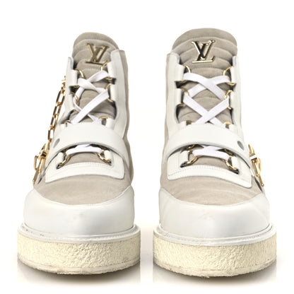 Louis Vuitton Calfskin Suede Mens Creeper Ankle Boots 9 White 3 of 15