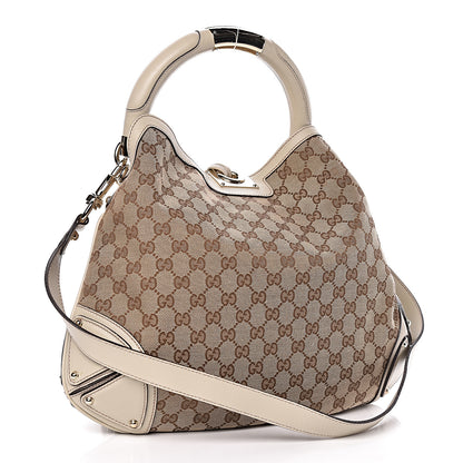Gucci Monogram Medium Indy Top Handle Hobo Off White 4 of 11