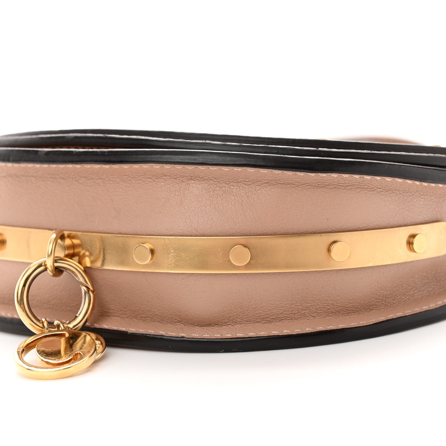 Calfskin Small Nile Bracelet Minaudiere Bag Biscotti Beige