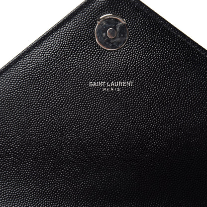 Saint Laurent Grain De Poudre Textured Mixed Matelasse Large Triquilt Monogram Satchel Black 7 of 10