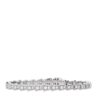 Bulgari 18K White Gold Diamond Serpenti Viper Pave Bracelet M 1 of 6