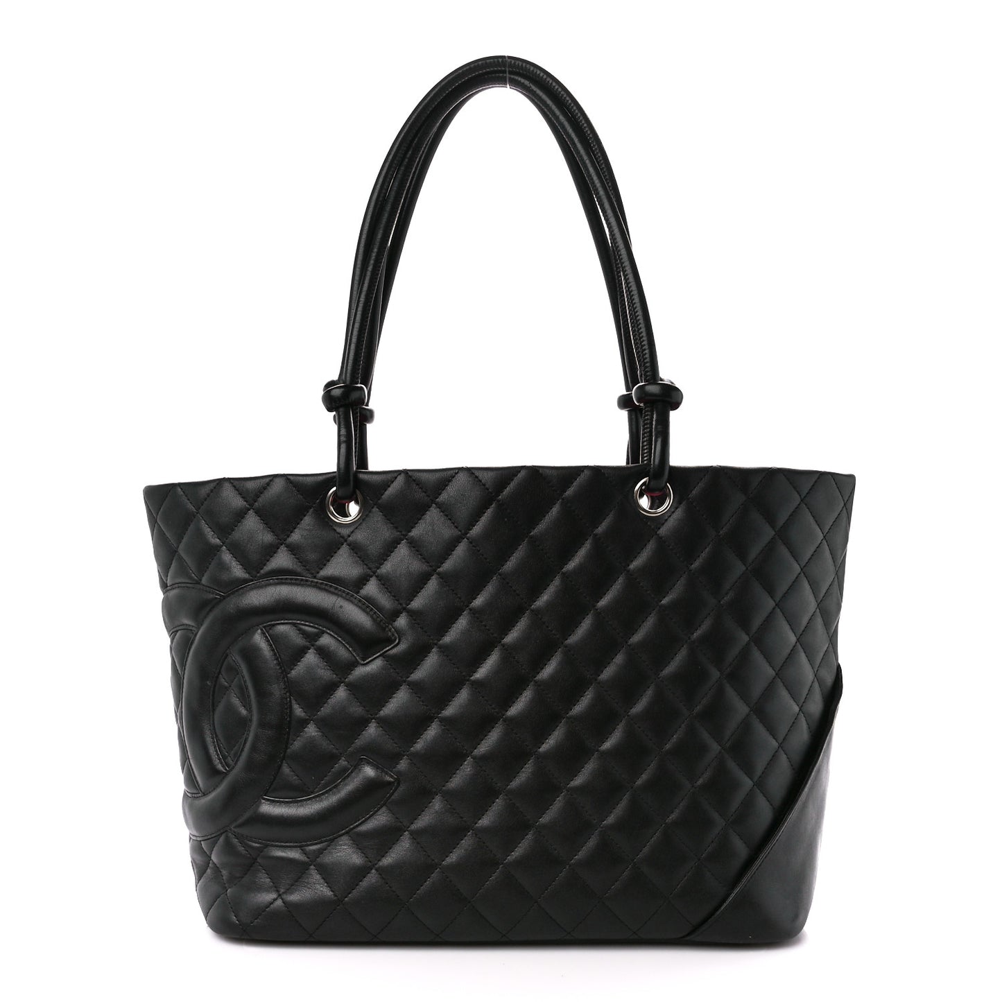Calfskin Quilted Large Cambon Tote Black
