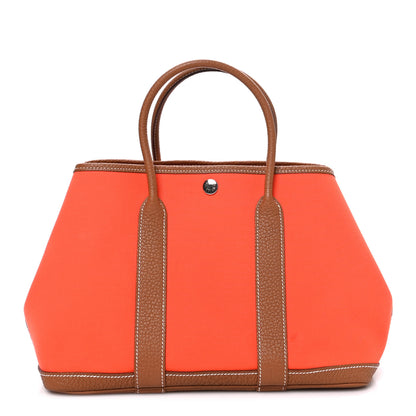 Hermes Toile Officier Negonda Garden Party 30 TPM Feu Gold 1 of 10