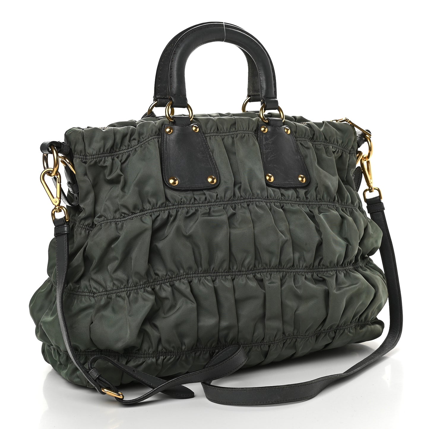 Tessuto Nylon Gaufre Tote Fumo