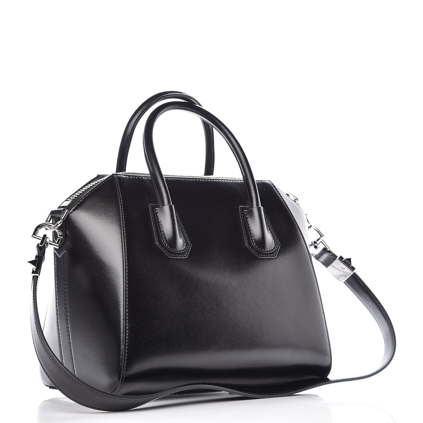 Shiny Lord Calfskin Small Antigona Black