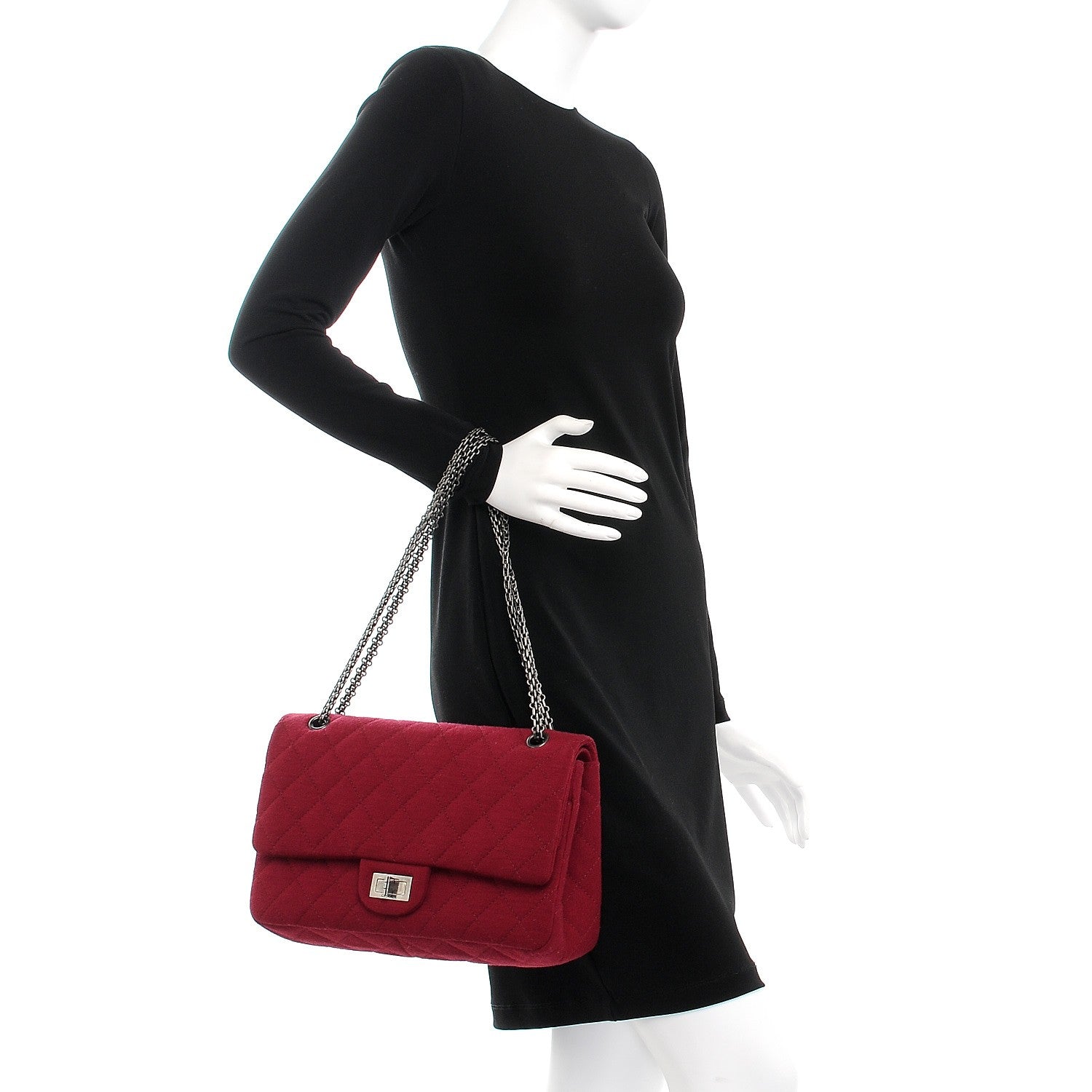 Chanel Jersey Quilted 2.55 Reissue 227 Flap Dark Pink 3 of 9